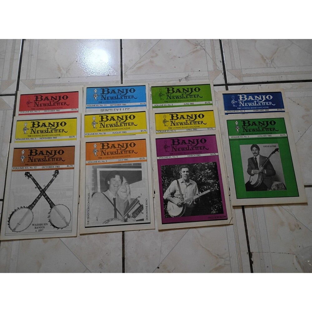 1985 Lot of 11  Banjo Newsletter (not including May) 5-String Vintage Magazine
